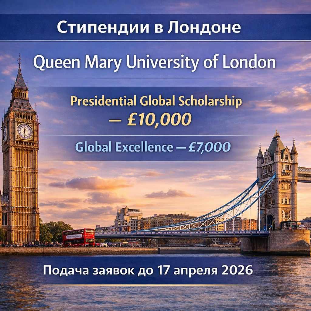 Президентская глобальная стипендия — £10,000, London, UK Президентская глобальная стипендия — £10,000, London, UK